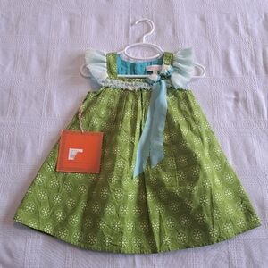 Trish Scully girls size 2T green/teal & mint dress NEW